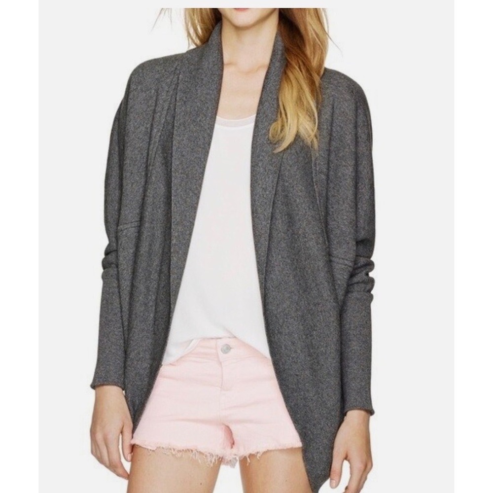 Wilfred Free Aritzia Cocoon Cardigan Heathered Grey Studded Dolman Sweater Small